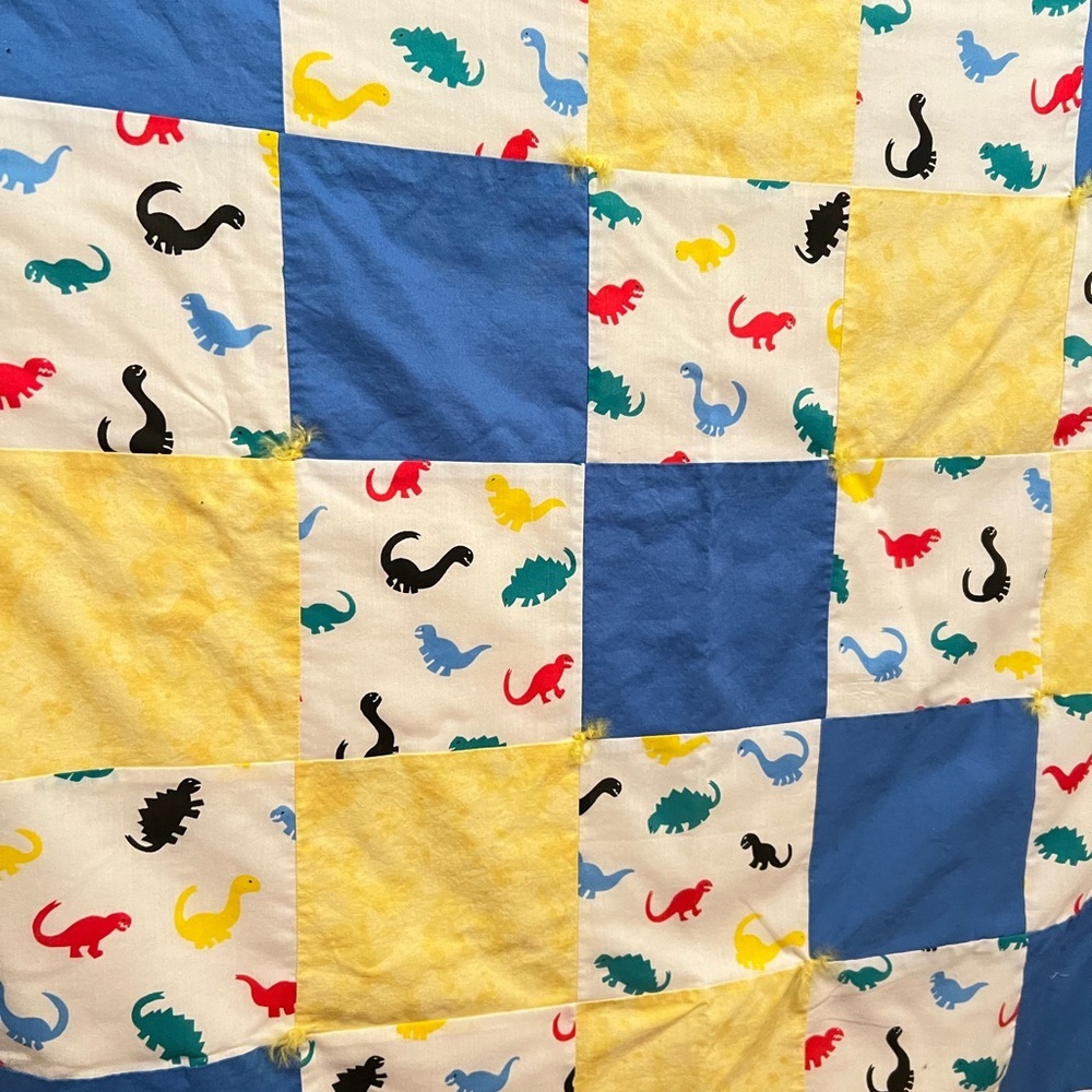 Handmade Dinosaur Quilt 46”x40” - Picture 3 of 4